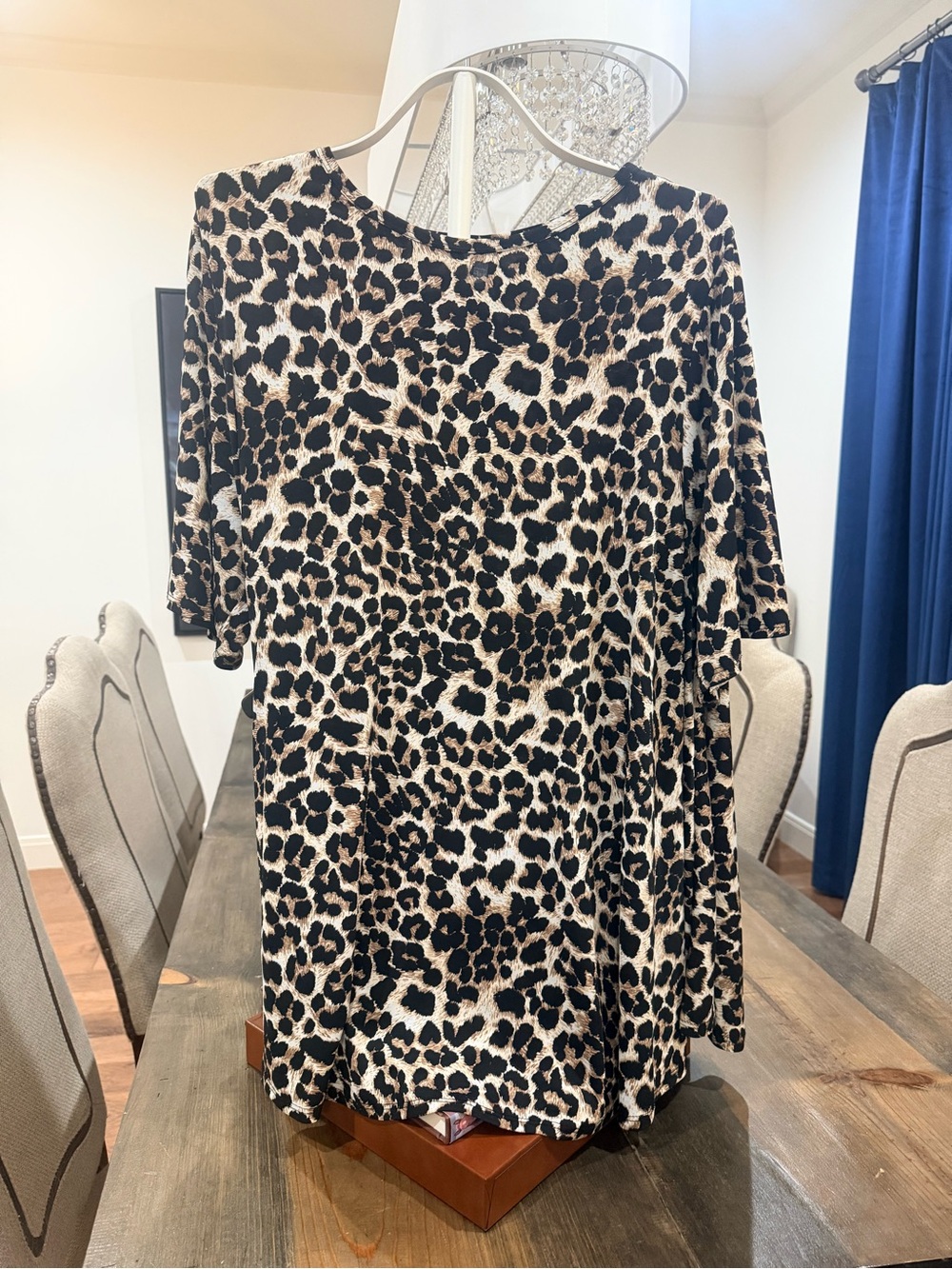Leopard Print Tunic - Black & Cream